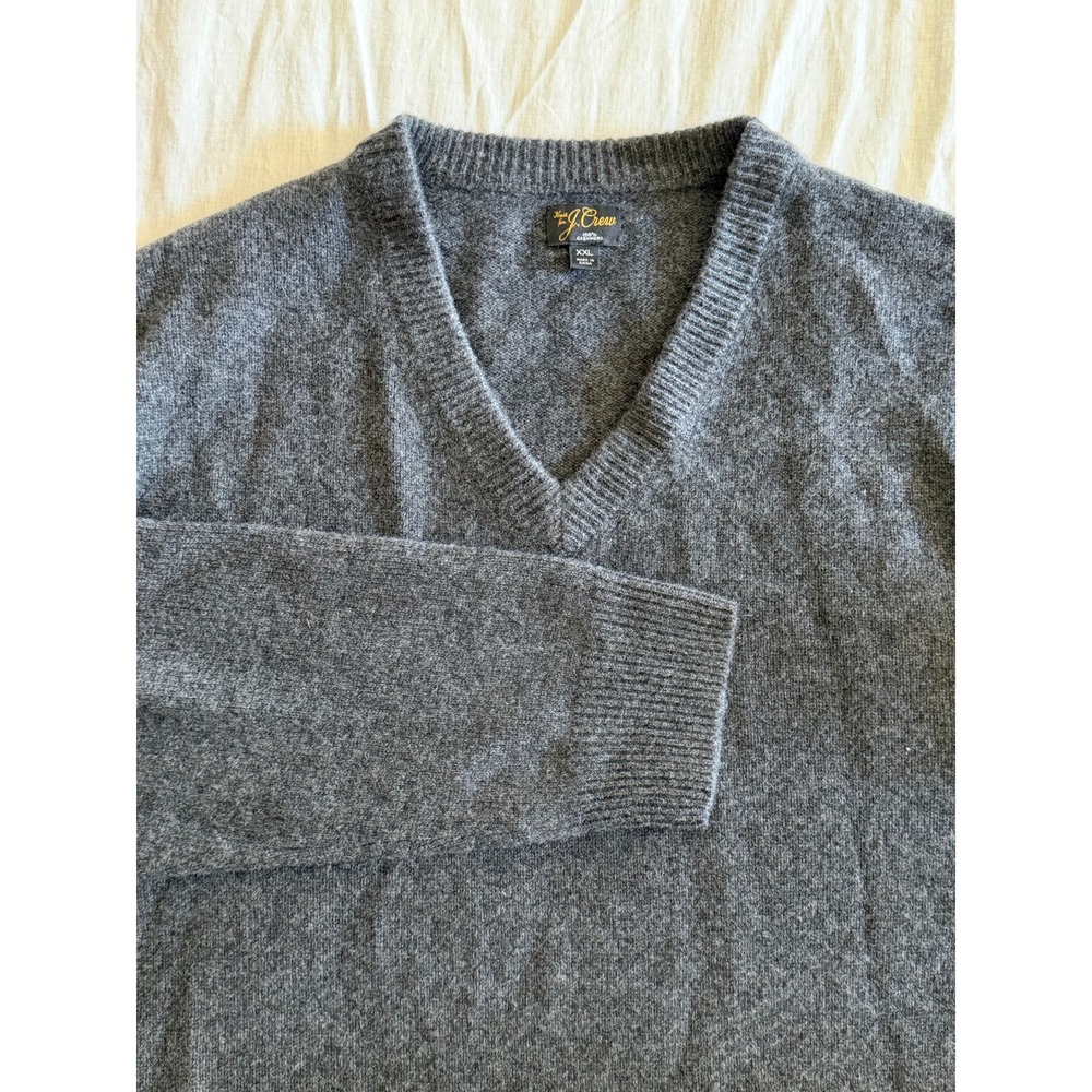 J. Crew Men's Relaxed Midweight 100% Cashmere V-neck sweater 2025 Style Men XXL